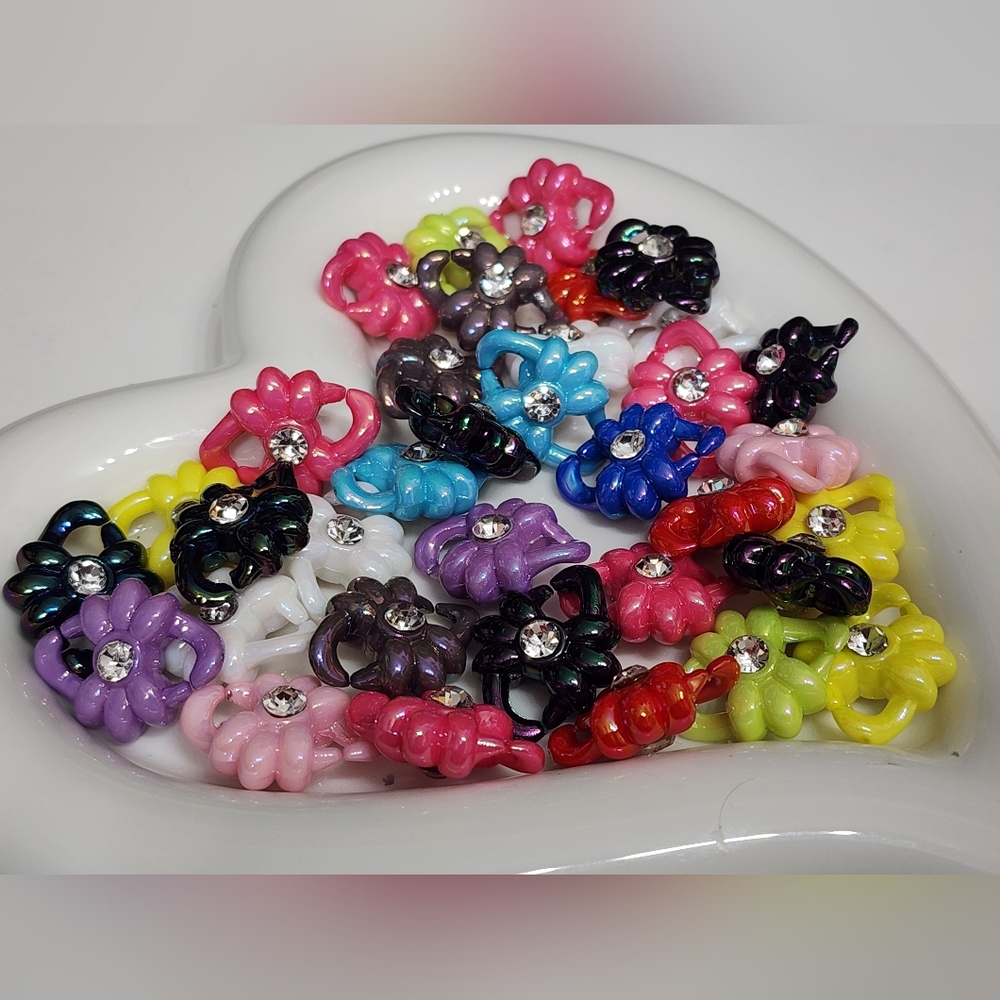Connectors Links Beads‎ Rhinestone Charms Colorful Acrylic 10 Pc Crafts Flower